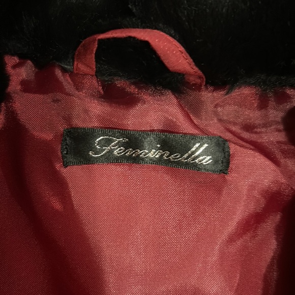 90s BURGUNDY VEST WITH FUR COLLAR - Picture 3 of 8